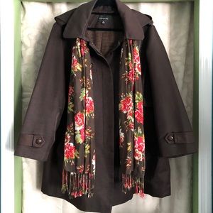 🌨🧥💨BEAUTIFUL BROWN HOODED COAT WITH SCARF💨🧥🌨